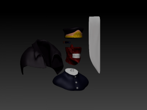 katana man from chainsaw man bust 3D-printmodel