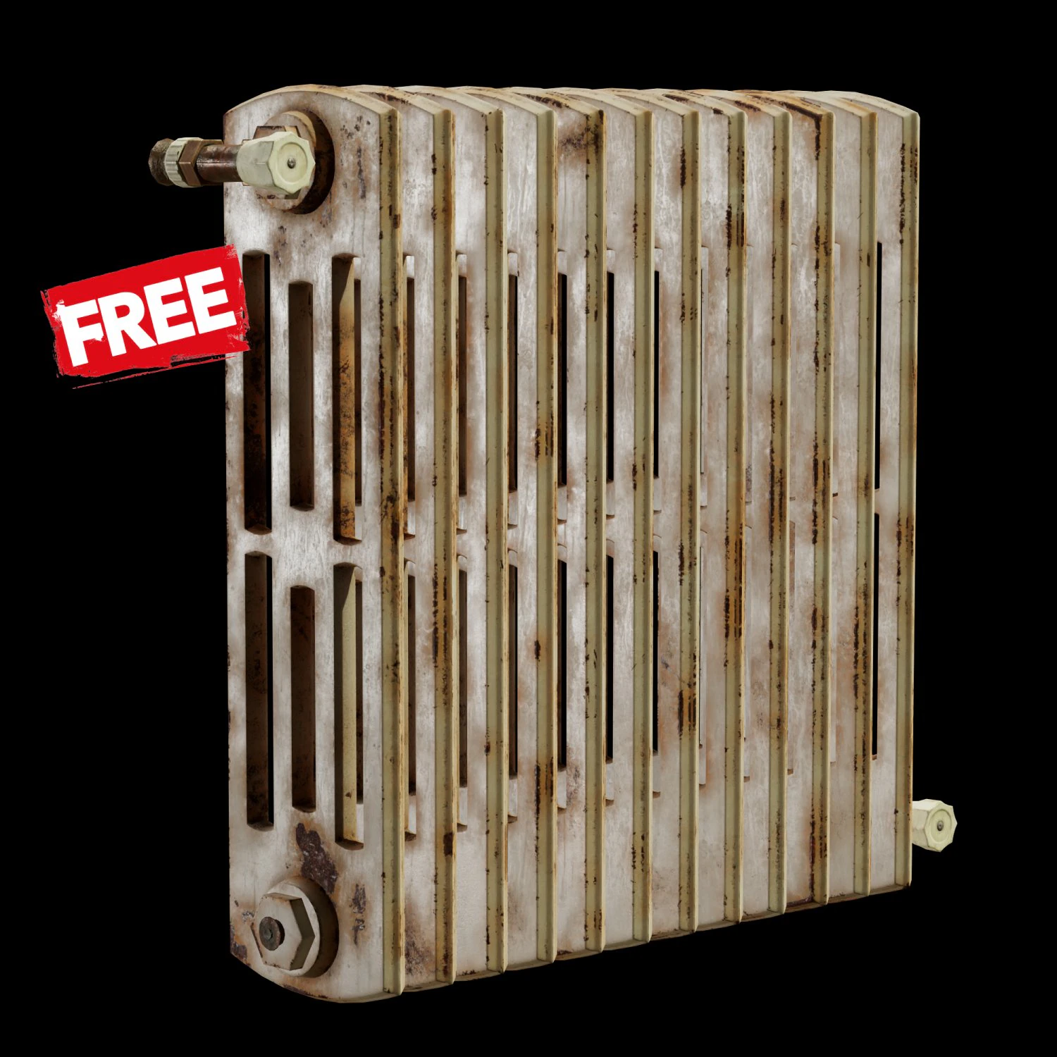 rusty radiator 3D Model .c4d .max .obj .3ds .fbx .stl .blend 