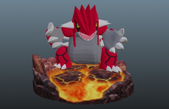 pokemon groudon Model do druku 3D .c4d .max .obj .3ds .fbx .stl .blend 