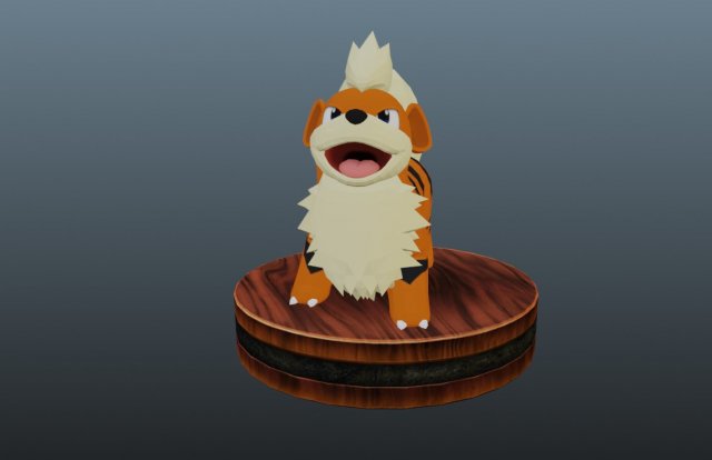 pokemon growlithe 3D प्रिंट मॉडल .c4d .max .obj .3ds .fbx .stl .blend 