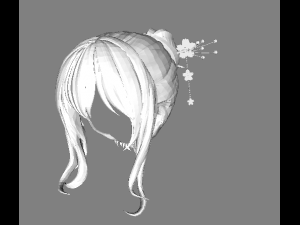 Female hair 3D मॉडल