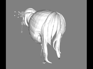 Female hair 3D मॉडल
