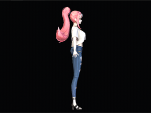 Female Cartoon Character 3D Model