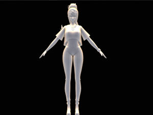Female Cartoon Character 3D Model