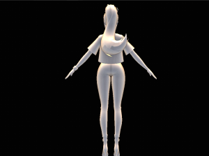 Female Cartoon Character 3D Model