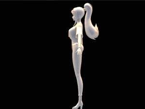 Female Cartoon Character 3D Model