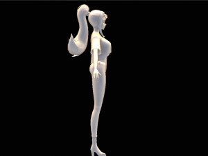 Female Cartoon Character 3D Model