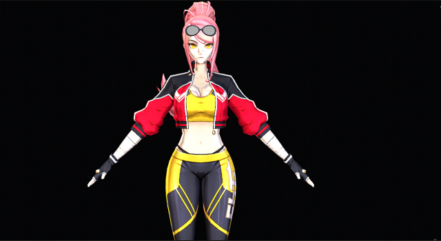 Female Cartoon Character 3D 模型 .c4d .max .obj .3ds .fbx .stl .blend 