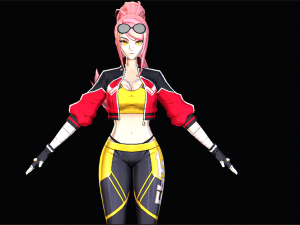 Female Cartoon Character 3D Модель