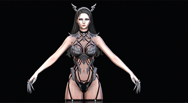 Female Hallowen Swimsuit Character 3D 模型 .c4d .max .obj .3ds .fbx .stl .blend 