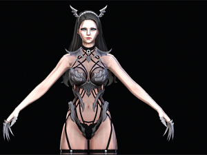 Female Hallowen Swimsuit Character 3D Модель