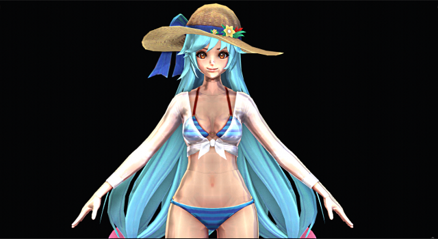 Female Swimsuit Character Modello 3D .c4d .max .obj .3ds .fbx .stl .blend 