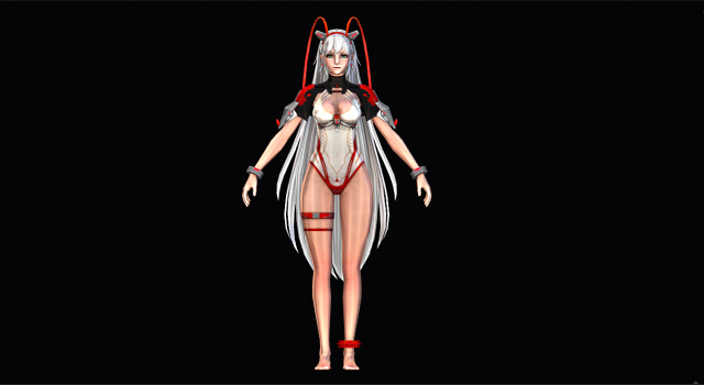 Female Swimsiut Character 3D Model .c4d .max .obj .3ds .fbx .stl .blend 