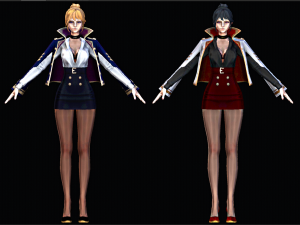 Two Color Female Character Model 3D