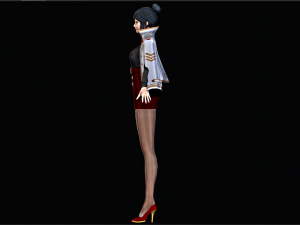 Two Color Female Character Model 3D