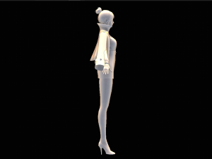 Two Color Female Character Model 3D