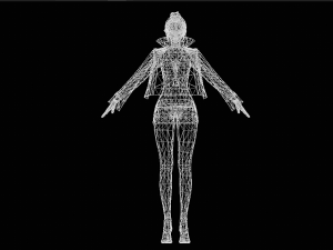 Two Color Female Character Model 3D
