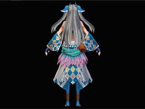 Three Color Female Character 3D Model