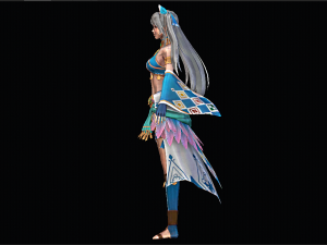 Three Color Female Character 3D Model