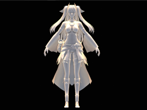 Three Color Female Character 3D Model
