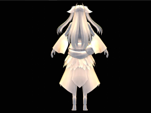 Three Color Female Character 3D Model