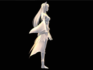 Three Color Female Character 3D Model