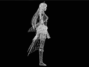 Three Color Female Character 3D Model