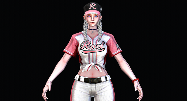 Female Baseball Character 3D Модель .c4d .max .obj .3ds .fbx .stl .blend 