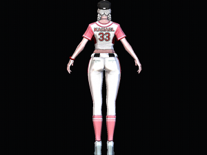 Female Baseball Character 3D Модель