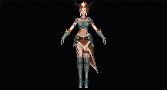 Female Tribal Character 3D-Modell .c4d .max .obj .3ds .fbx .stl .blend 