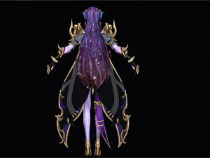Three Color Fantastic Female Character 3D Model