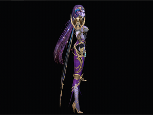 Three Color Fantastic Female Character 3D Model