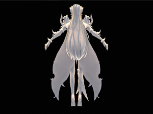 Three Color Fantastic Female Character 3D Model