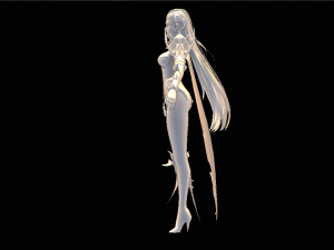 Three Color Fantastic Female Character 3D Model