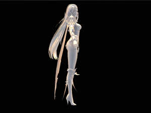 Three Color Fantastic Female Character 3D Model
