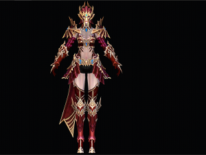 Elf Female Knight Character 3D Модель