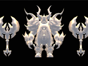Male ice dwarf armed Model 3D