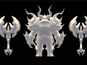 Male ice dwarf armed Model 3D