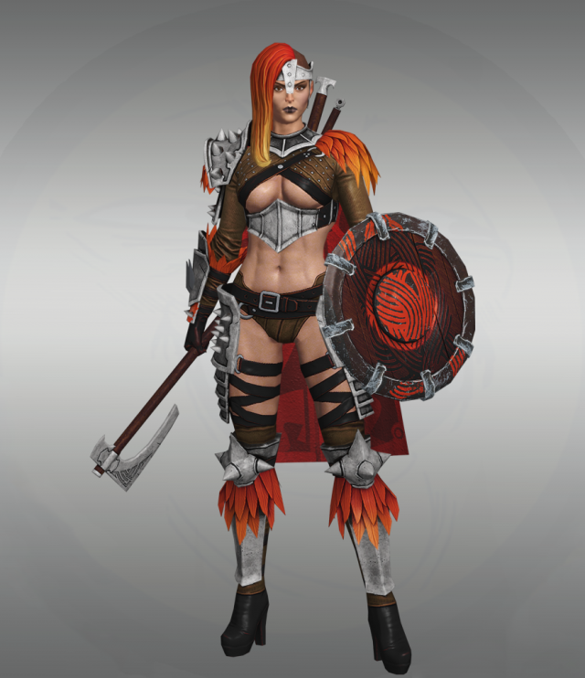 Female viking warrior character 3D Модель .c4d .max .obj .3ds .fbx .stl .blend 