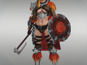 Female viking warrior character 3D Модель