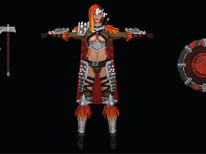 Female viking warrior character 3D Модель