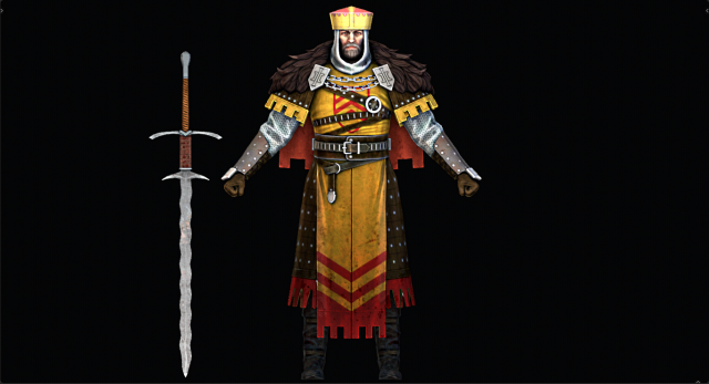 Male King Knight Character Modelo 3D .c4d .max .obj .3ds .fbx .stl .blend