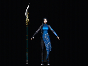 महिला ब्लूड्रैगन चरित्र 3D मॉडल