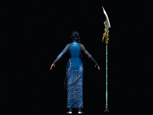 महिला ब्लूड्रैगन चरित्र 3D मॉडल