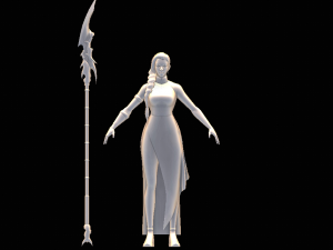 महिला ब्लूड्रैगन चरित्र 3D मॉडल