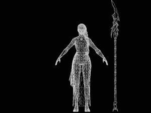 महिला ब्लूड्रैगन चरित्र 3D मॉडल