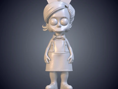 Cute Cartoon Nurse Girl Medical Character Statue GPM-516 3D Print Model