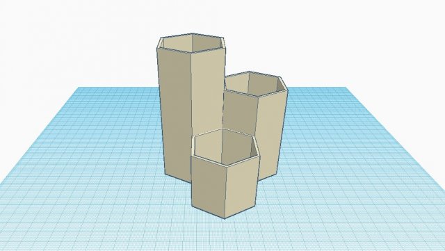 hexagonal pencil holder makeup brush organizer Model Cetak 3D .c4d .max .obj .3ds .fbx .stl .blend 
