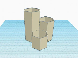 hexagonal pencil holder makeup brush organizer 3D Print Model