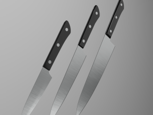 kitchen knives set 3D Model
